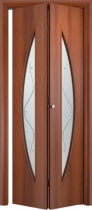 Межкомнатная дверь VERDA Складная ТИП С-06 (остекленная, финиш пленка)