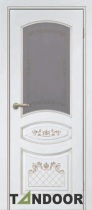 Межкомнатная дверь Тандор Алина 2 (остекленная, эмаль патина)